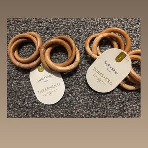 Threshold Wood Napkin Rings in Light Brown – Set of 2 (Pair)